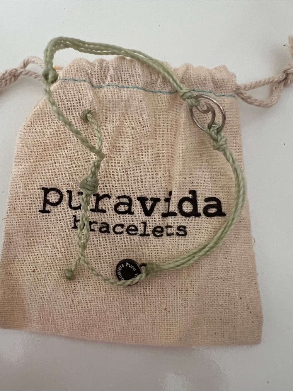 Pura Vida Light Sage Adjustable Woven Bracelet